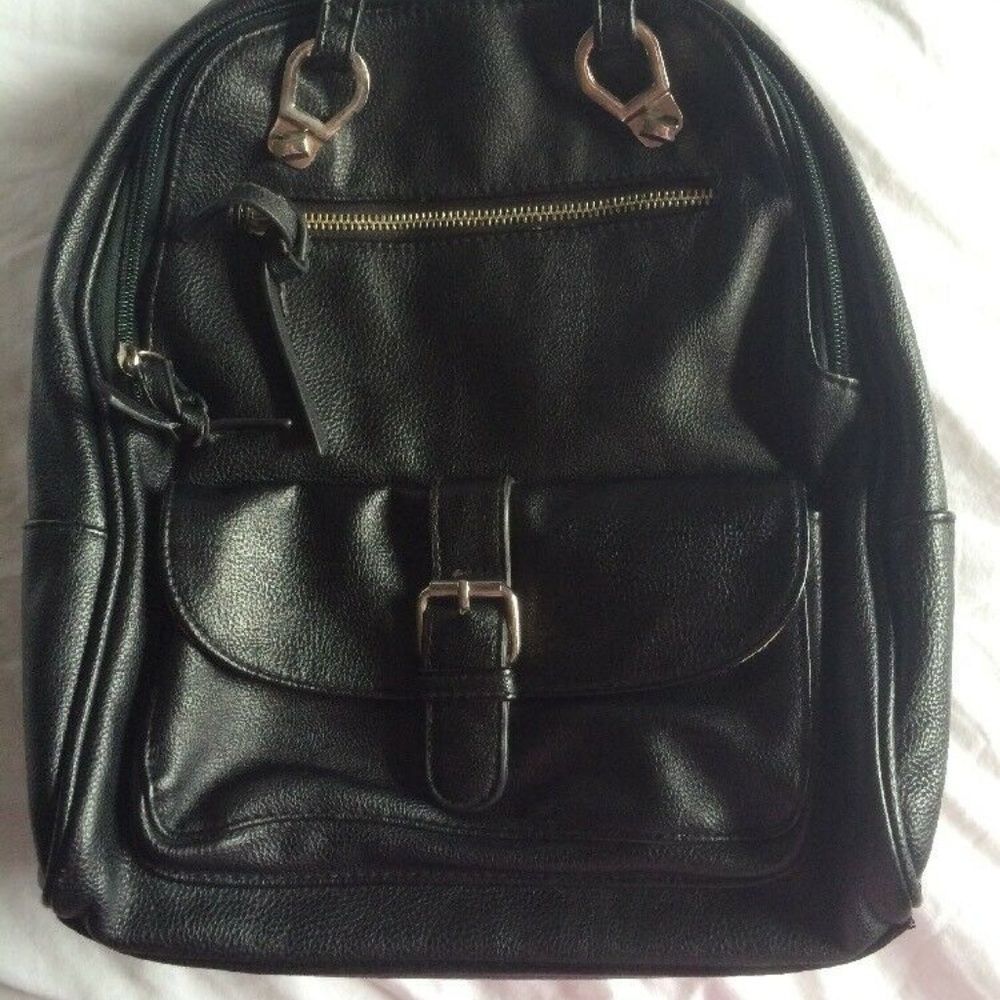 Madden girl black backpack silver